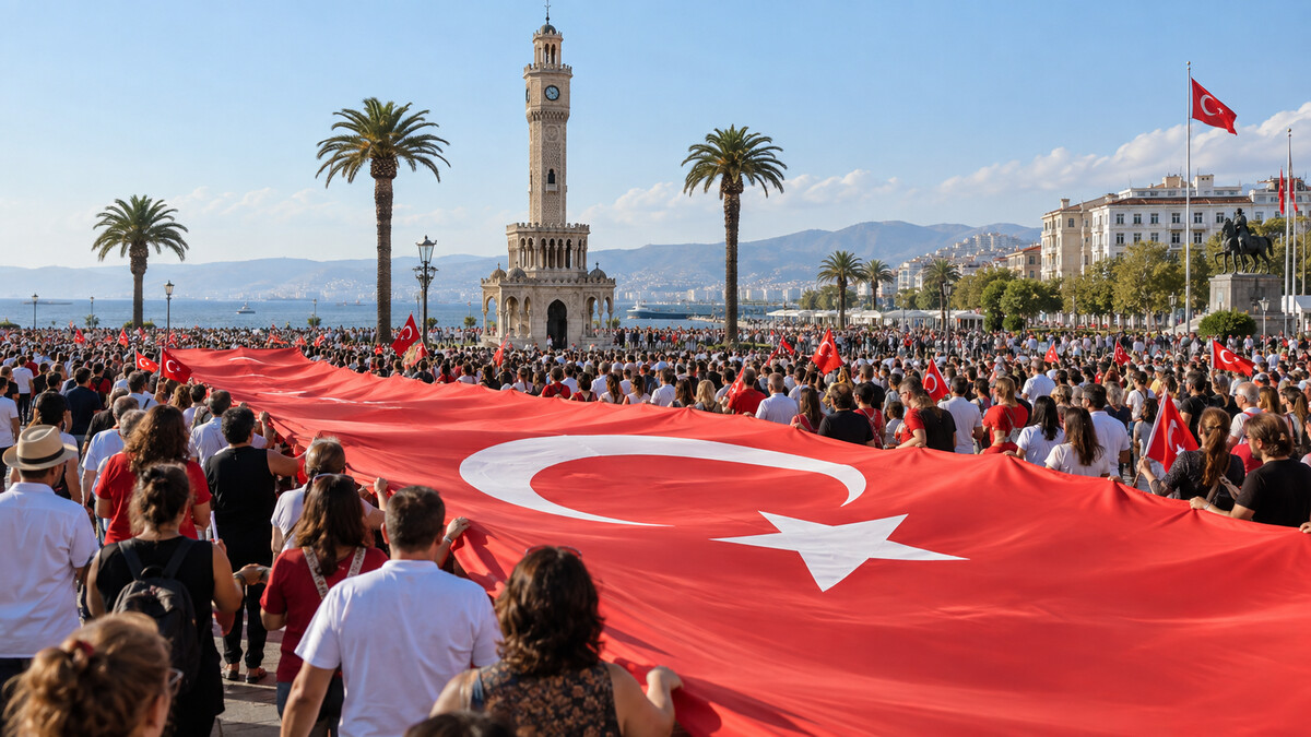 İzmir’in kurtuluşunun 104’üncü yıl dönümü kapsamında Cumhuriyet Meydanı’nda tören düzenlendi;